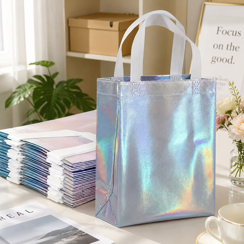 Wedding Supply Shops - 10 stks/pak iriserende laserboodschappentassen met wit