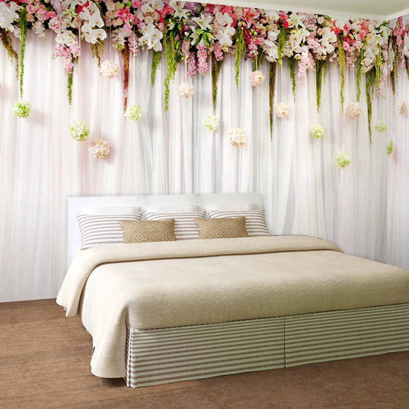 Wedding Backdrop Curtain - Aangepaste muur doek mode bloemen gordijn