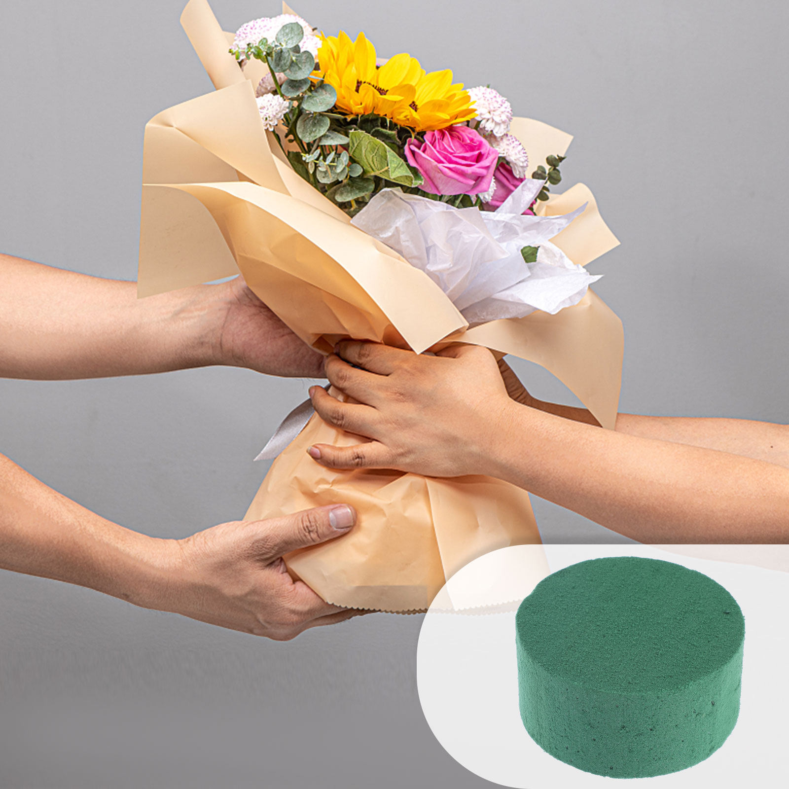 Wedding Floral Supply - 8 stuks bloemige ronde bloemenstenen, basis