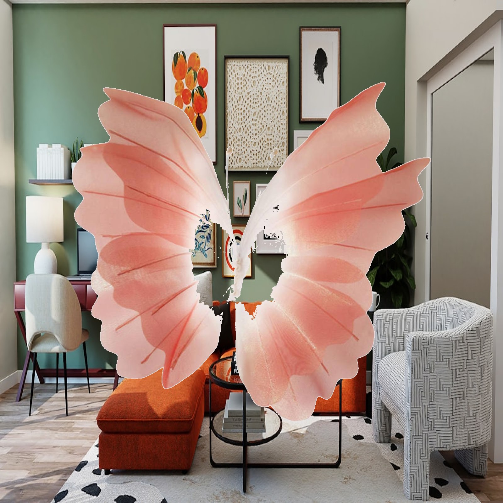 Wedding Supply Shops - Grote kunstmatige vlinderdecoratie van gaas, nep