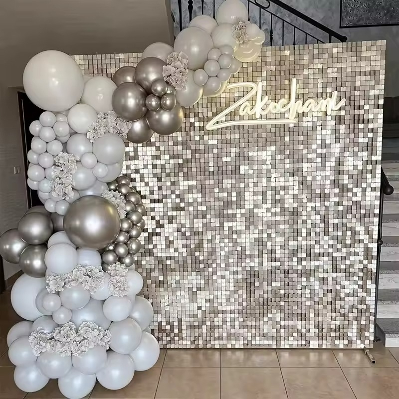 1/2/6/10PCS Zilverachtig/Goude - Wedding Backdrop Curtain recensie en prijs