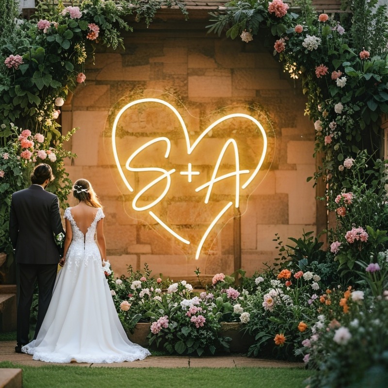 Aangepaste initialen hart LED  - Wedding Party Supply recensie en prijs